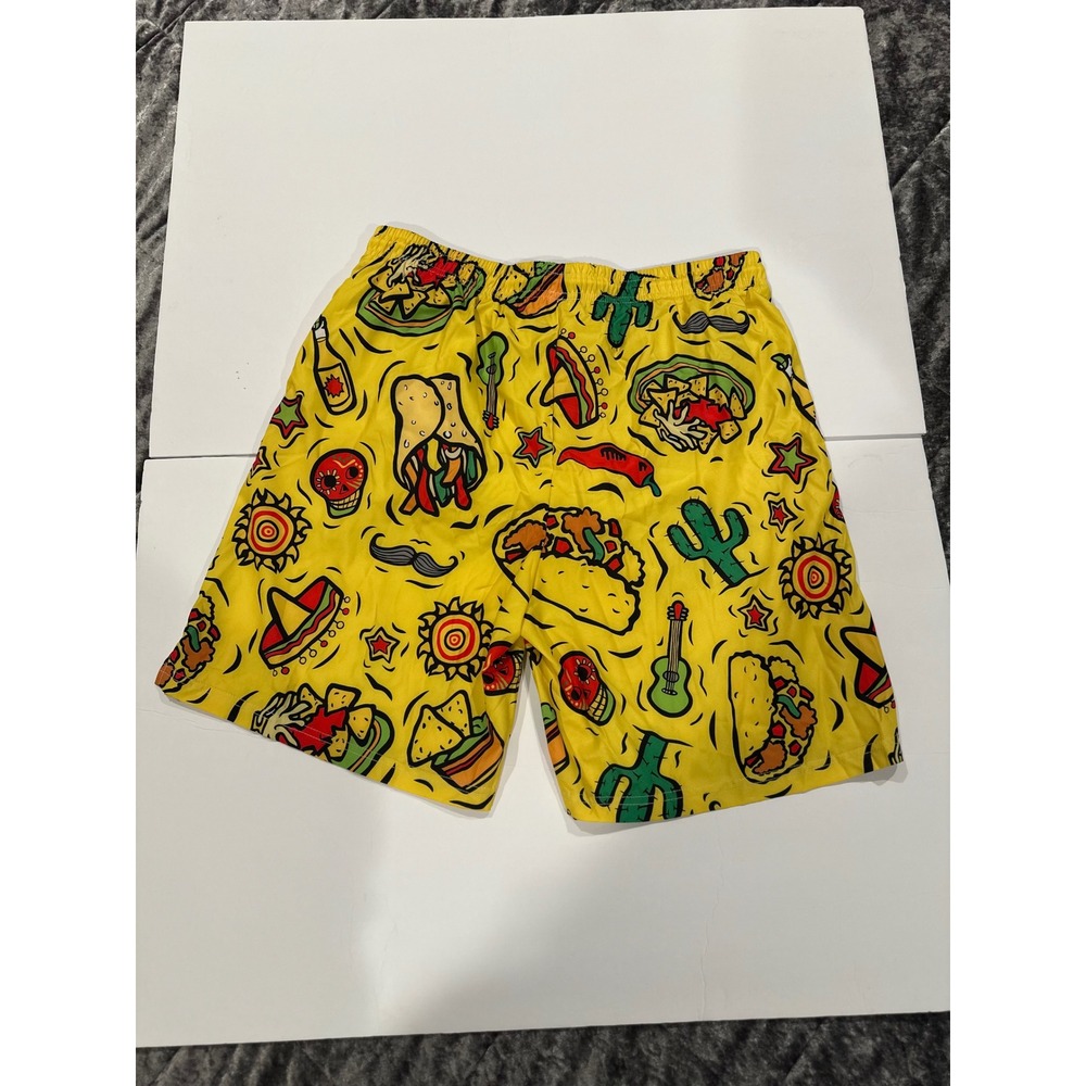 Mexican Food Print Top/Short Set Men's Size Medium Yellow EUC - Picture 11 of 11